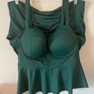 Torrid Green Push-Up Demi Peplum Midkini Top &
Swim Bottom